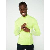 Ronhill Mens Tech Reflect Running Hal Zip Top- Yellow