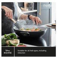 Disney Prestige X Disney Monochrome Ceramic Non Stick Toxin Free Stir Fry Wok Pan With Helper Handle, 30Cm