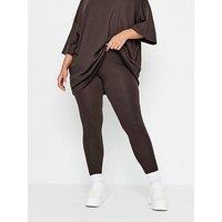 Yours Curve Leggings - Brown