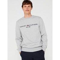 Tommy Hilfiger Chest Logo Crew Sweat - Light Grey