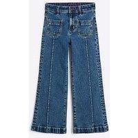 River Island Girls Seam Front Flared Jeans - Blue