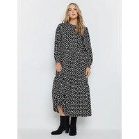 Long Tall Sally Spot Smock Dress - Black