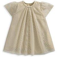 Mamas & Papas Baby Girls Gold Speckle Dress - Gold