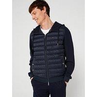 Tommy Hilfiger Quilted Front Overhead Hoodie - Navy