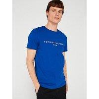 Tommy Hilfiger Regular Fit Linear Chest Logo T-Shirt - Bright Blue