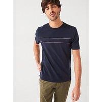 Tommy Hilfiger Regular Fit Global Stripe Block Piping Trim T-Shirt - Navy