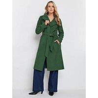 Long Tall Sally Tall Wrap Coat - Green