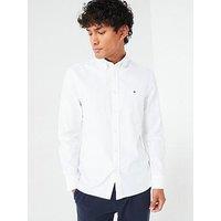 Tommy Hilfiger Slim Fit Flex Dobby Flag Logo Shirt - White