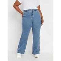 Yours Curve Wide Leg Jean - Blue