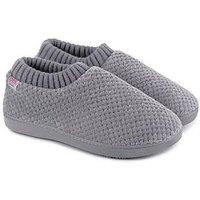 Totes Isotoner Popcorn Full Back Bootie Slippers - Grey