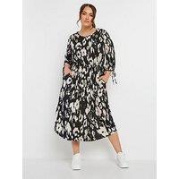 Yours 3/4 Tie Sleeve Midaxi Dress - Multi