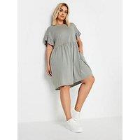 Yours Curve Frill Acid Wash Dress
