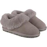 Totes Isotoner Real Suede Bootie Slippers - Grey