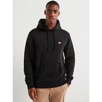 Tommy Jeans Regular Fit Left Chest Badge Hoodie - Black