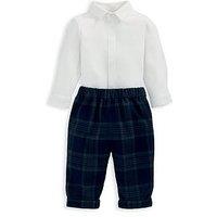 Mamas & Papas Baby Boys 2 Piece Bodysuit & Check Trousers Set - Blue