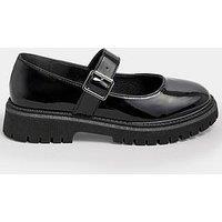 Yours Extra Wide Fit Chunky Mary Jane Patent - Black