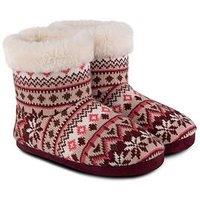 Totes Fair Isle Boot Slippers - Multi