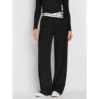 Long Tall Sally Contrast Waist Trouser 36" - Black