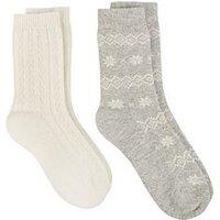 Totes 2 Pk Ladies Cashmere Ankle Socks - Grey