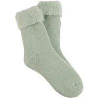 Totes Brushed Bed Socks - Sage