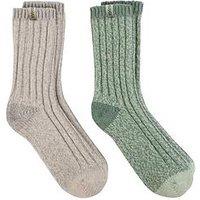 Totes 2Pack Chunky Twist Wool Boot Socks - Grey