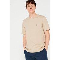 Tommy Hilfiger Regular Fit Essential Flag Logo T-Shirt - Beige