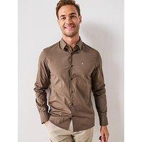 Calvin Klein Poplin Stretch Slim Fit Shirt - Dark Grey