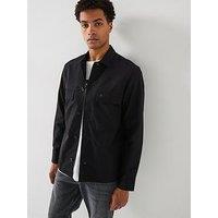 Calvin Klein Cotton Blend Button Through Overshirt - Black