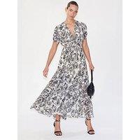 Religion Printed Wrap Dress - Multi