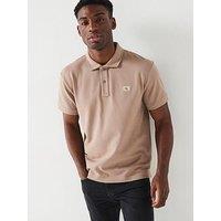 Calvin Klein Jeans Left Chest Woven Label Polo Shirt - Stone