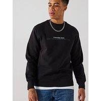 Calvin Klein Jeans Minimal Logo Crew Neck Sweatshirt - Black