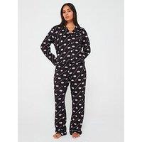 Juicy Couture Crown Print Jersey Pyjama Set - Black