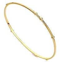 Hot Diamonds Hd X Tg Organic White Topaz Bangle - Gold Plated