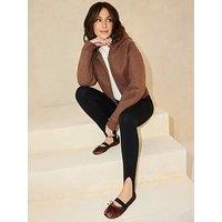 Michelle Keegan Faux Wool Hoodie - Brown