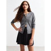 New Look Blue Pinstripe Box Pleat Mini Skirt