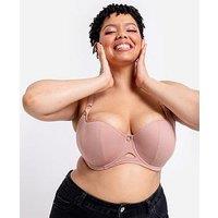 Curvy Kate Boost Me Up Padded Underwired Half Cup Balcony Bra With Sweetheart Neckline - Latte