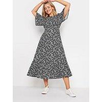 M&Co Petite Floral Gypsy Dress - Black