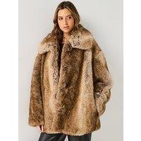 Jakke Rosemary Coat Fox Faux Fur Coat - Brown