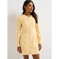 V By Very Tailored Mini Dress - Yellow