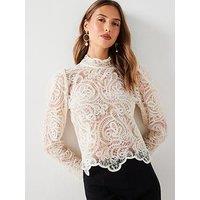 Mango Scalloped Lace Blouse - Cream