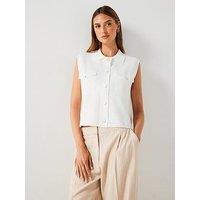 Mango Sleeveless Pocket Top - Cream