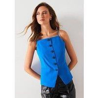 Mango Strappy Waistcoat Top - Blue