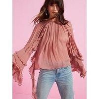 Mango Kirsten Ruffle Detail Blouse - Pink