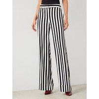 Mango Mono Stripe Trousers - White/Black