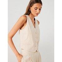 Mango Neutral Waistcoat Co Ord - Beige