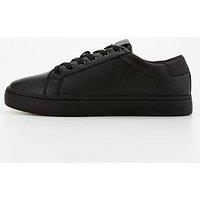 Calvin Klein Jeans Classic Cupsole Leather Lace Up Sneakers - Black