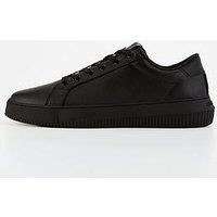 Calvin Klein Jeans Chunky Cupsole Leather Lace Up Sneakers - Black