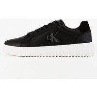 Calvin Klein Jeans Chunky Cupsole Monogram Lace Up Sneakers - White