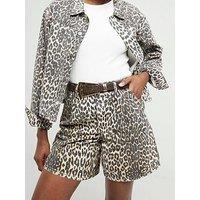 River Island Tailored Denim Shorts - Brown