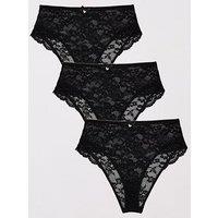 Boux Avenue Monica Pack Of 3 High Waisted Briefs - Black